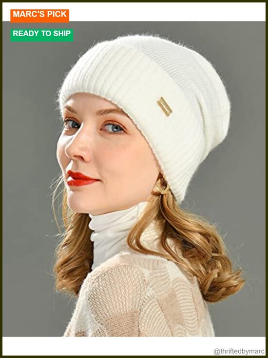 Slouchy Beanie Winter Knit Hat Cuffed Warm Lightweight Soft Beanie Cap main image 6